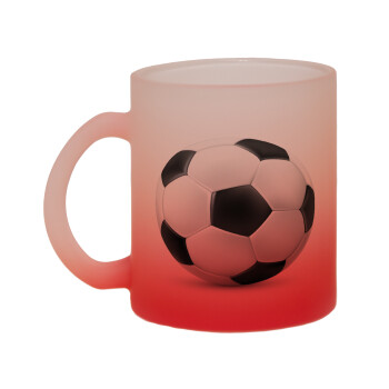 Μπάλα ποδοσφαίρου, Κούπα γυάλινη δίχρωμη με βάση το κόκκινο ματ, 330ml