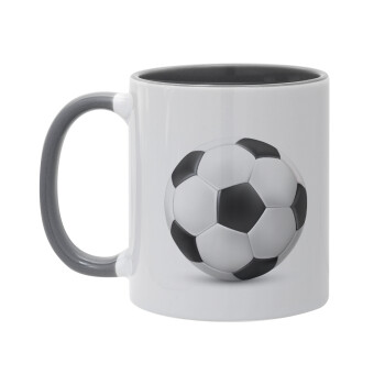 Μπάλα ποδοσφαίρου, Κούπα χρωματιστή γκρι, κεραμική, 330ml
