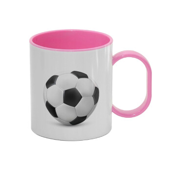 Μπάλα ποδοσφαίρου, Κούπα (πλαστική) (BPA-FREE) Polymer Ροζ για παιδιά, 330ml