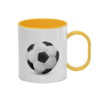Μπάλα ποδοσφαίρου, Κούπα (πλαστική) (BPA-FREE) Polymer Κίτρινη για παιδιά, 330ml