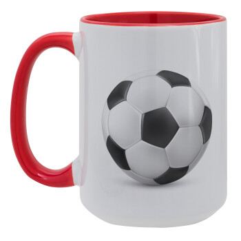 Soccer ball, Κούπα Mega 15oz, κεραμική Κόκκινη, 450ml