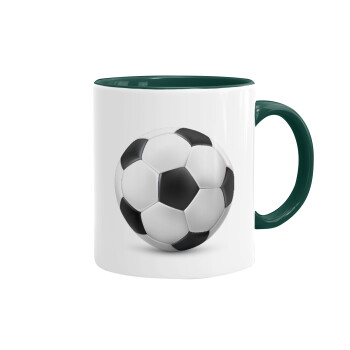 Soccer ball, Mug colored green, ceramic, 330ml