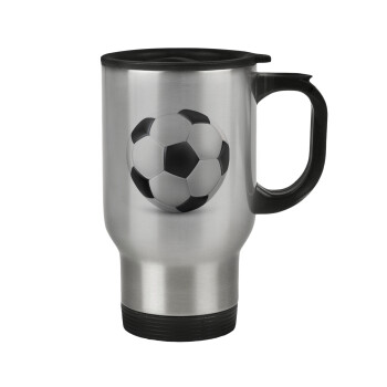 Μπάλα ποδοσφαίρου, Κούπα ταξιδιού ανοξείδωτη με καπάκι, διπλού τοιχώματος (θερμό) 450ml