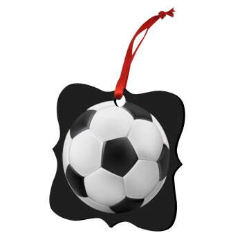 Μπάλα ποδοσφαίρου, Χριστουγεννιάτικο στολίδι polygon ξύλινο 7.5cm