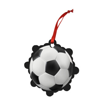 Soccer ball, Χριστουγεννιάτικο στολίδι snowflake ξύλινο 7.5cm