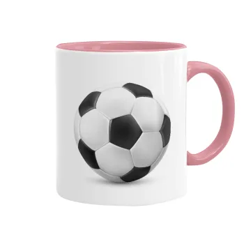 Μπάλα ποδοσφαίρου, Κούπα χρωματιστή ροζ, κεραμική, 330ml