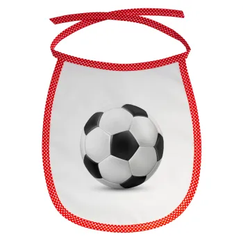 Μπάλα ποδοσφαίρου, Σαλιάρα μωρού αλέκιαστη με κορδόνι Κόκκινη