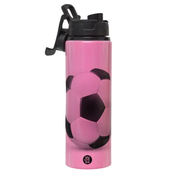 Soccer ball, Metallic water bottle with safety lid, 850ml aluminum