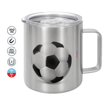 Soccer ball, Mug Stainless steel double wall 300ml