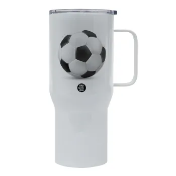 Soccer ball, Mega Stainless steel Tumbler with lid, double wall 750L