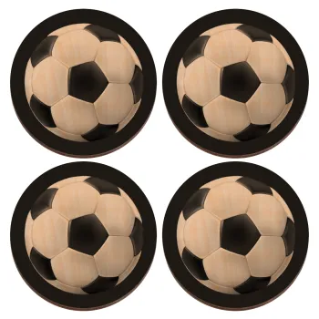 Μπάλα ποδοσφαίρου, ΣΕΤ x4 Σουβέρ ξύλινα στρογγυλά plywood (9cm)