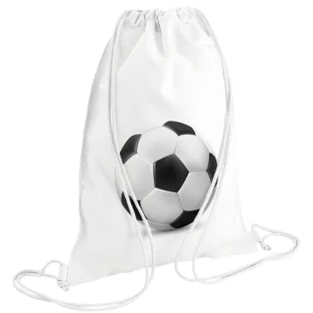 Soccer ball, Backpack pouch GYMBAG white (28x40cm)