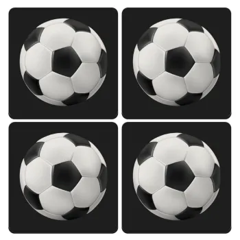 Soccer ball, ΣΕΤ 4 Σουβέρ ξύλινα τετράγωνα (9cm)