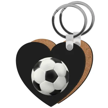 Soccer ball, Μπρελόκ Ξύλινο καρδιά MDF