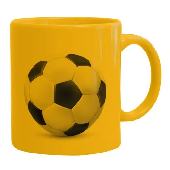 Soccer ball, Ceramic coffee mug yellow, 330ml