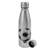 Metallic water bottle, stainless steel, 750ml