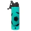 Metallic water bottle with safety lid, 850ml aluminum