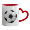 Mug heart red handle, ceramic, 330ml