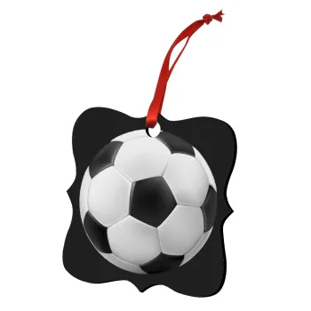 Soccer ball, Christmas ornament polygon wooden 7.5cm