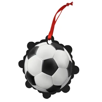 Soccer ball, Christmas ornament snowflake wooden 7.5cm
