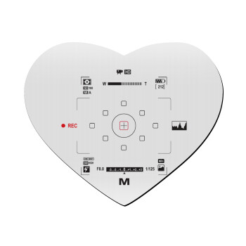 Camera viewfinder, Mousepad heart 23x20cm