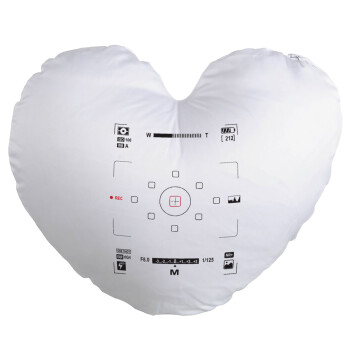 Camera viewfinder, Μαξιλάρι καναπέ καρδιά 40x40cm περιέχεται το  γέμισμα