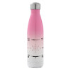Metal mug thermos Pink/White (Stainless steel), double wall, 500ml