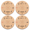 Σουβέρ x4 ξύλινα στρογγυλά plywood (9cm)
