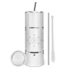 Tumbler stainless steel 600ml, with metal straw & cleaning brush