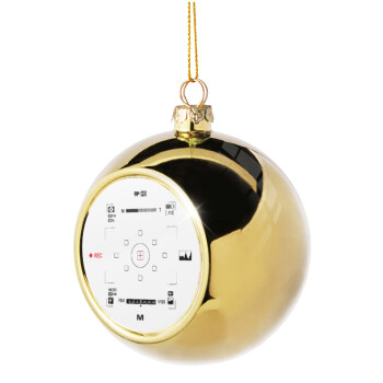 Camera viewfinder, Χριστουγεννιάτικη μπάλα δένδρου Χρυσή 8cm