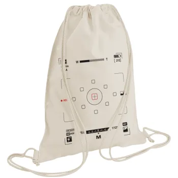 Camera viewfinder, Τσάντα πλάτης πουγκί GYMBAG natural (28x40cm)