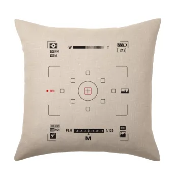 Camera viewfinder, Μαξιλάρι καναπέ ΛΙΝΟ 40x40cm περιέχεται το  γέμισμα