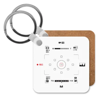 Camera viewfinder, Μπρελόκ Ξύλινο τετράγωνο MDF