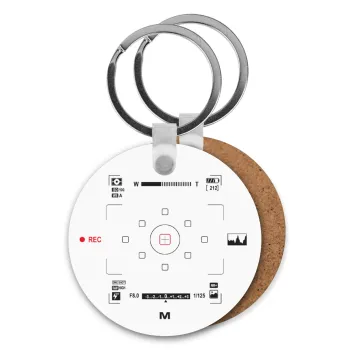 Camera viewfinder, Μπρελόκ Ξύλινο στρογγυλό MDF Φ5cm