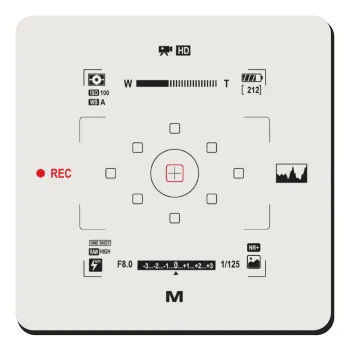 Camera viewfinder, Τετράγωνο μαγνητάκι ξύλινο 9x9cm