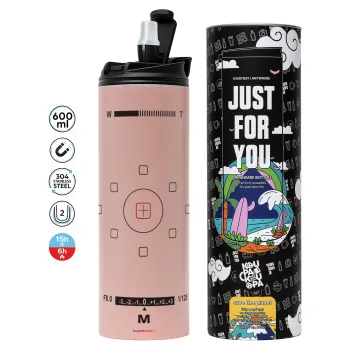 Camera viewfinder, Tumbler stainless steel PINK 600ml