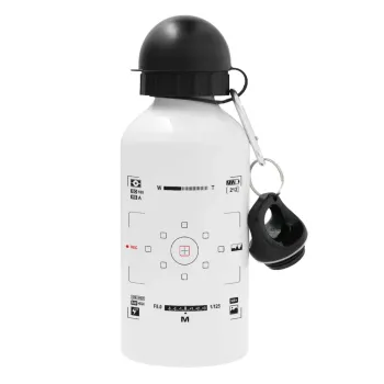 Camera viewfinder, Μεταλλικό παγούρι νερού, Λευκό, αλουμινίου 500ml