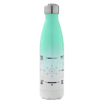 Camera viewfinder, Metal mug thermos Green/White (Stainless steel), double wall, 500ml