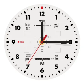 Camera viewfinder, Ρολόι τοίχου ξύλινο (20cm)