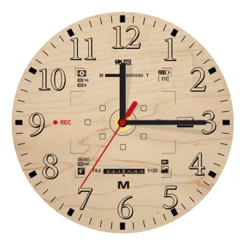 Camera viewfinder, Ρολόι τοίχου ξύλινο plywood (20cm)