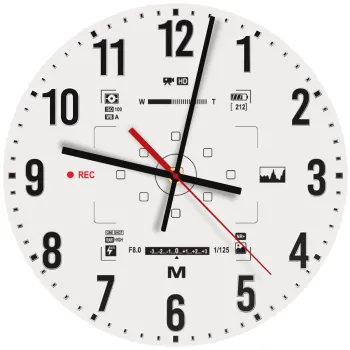 Camera viewfinder, Ρολόι τοίχου ξύλινο (30cm)