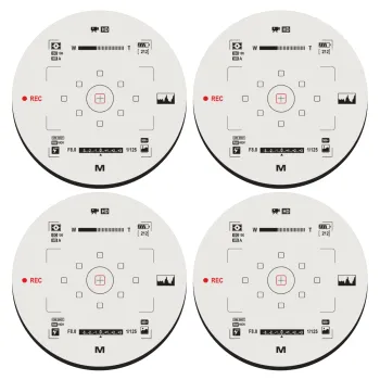 Camera viewfinder, ΣΕΤ 4 Σουβέρ ξύλινα στρογγυλά (9cm)