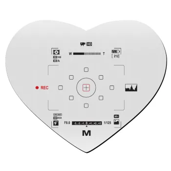 Camera viewfinder, Mousepad καρδιά 23x20cm
