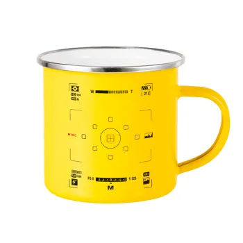 Camera viewfinder, Κούπα Μεταλλική εμαγιέ Κίτρινη 360ml