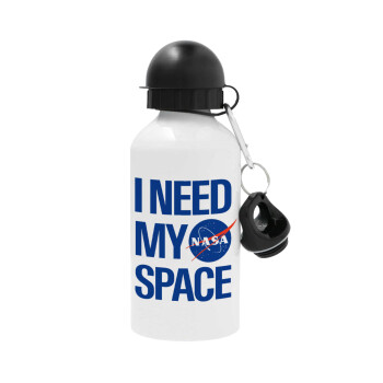 I need my space, Metal water bottle, White, aluminum 500ml