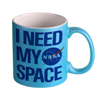 I need my space, Κούπα Σιέλ Glitter που γυαλίζει, κεραμική, 330ml