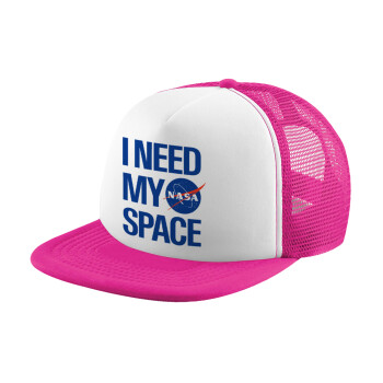I need my space, Καπέλο παιδικό Soft Trucker με Δίχτυ Pink/White 