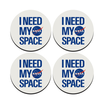 I need my space, SET of 4 round wooden coasters (9cm)