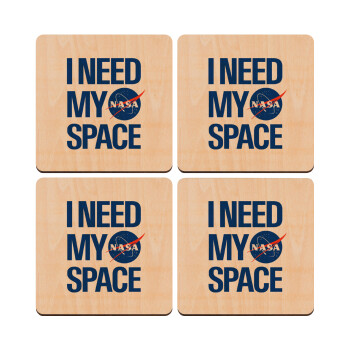 I need my space, ΣΕΤ x4 Σουβέρ ξύλινα τετράγωνα plywood (9cm)