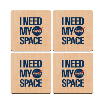 I need my space, ΣΕΤ x4 Σουβέρ ξύλινα τετράγωνα plywood (9cm)